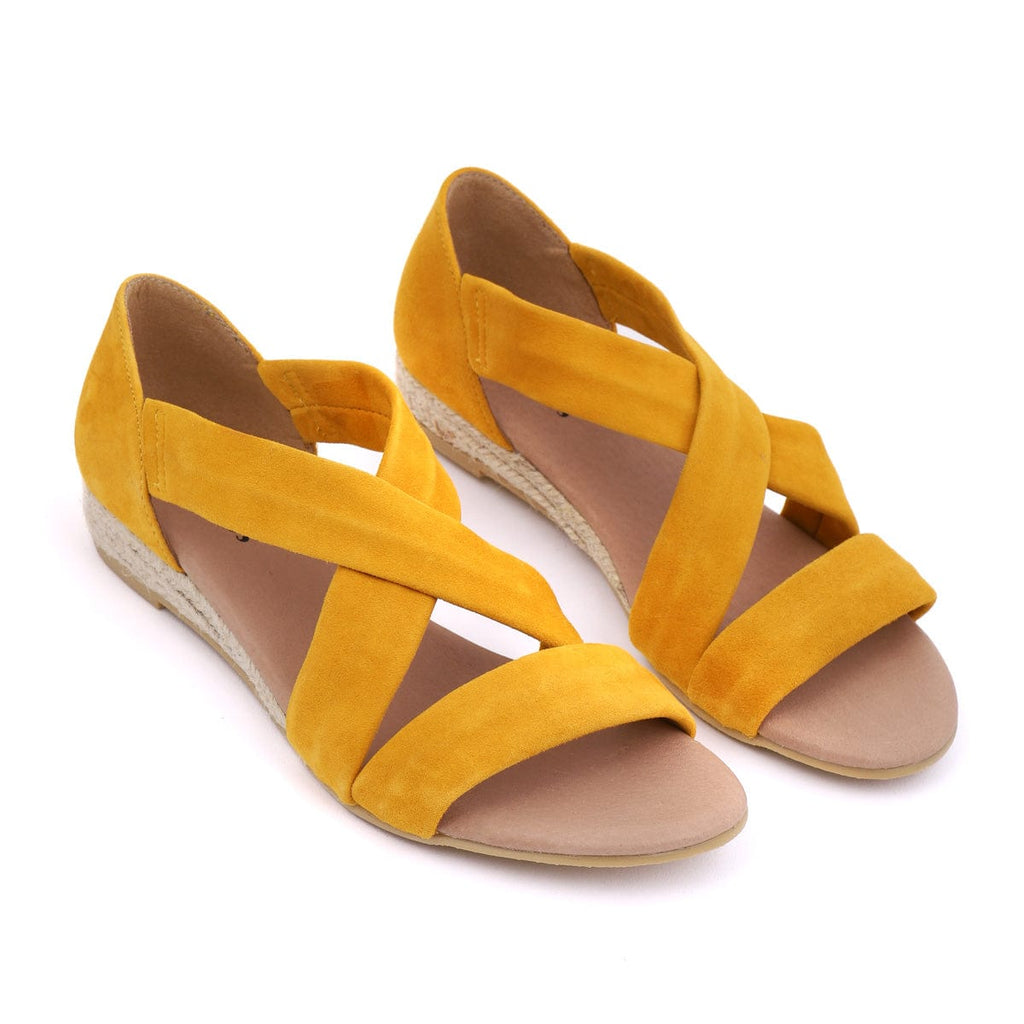 LEISURES FLAT SANDALS HOLLIE Yellow Suede